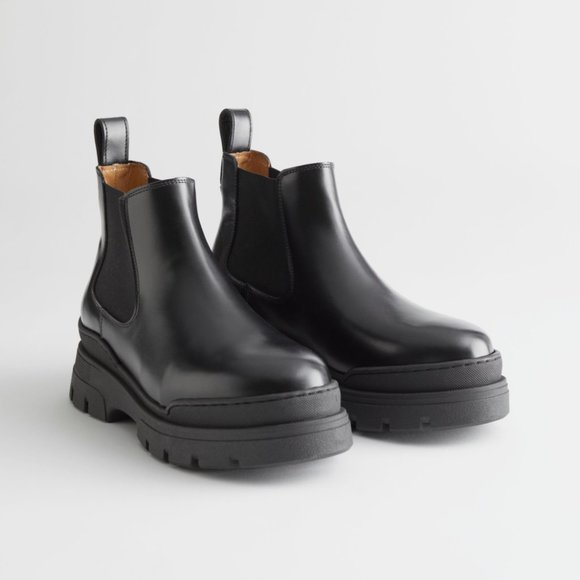 & Other Stories Chunky Leather Chelsea Boots - Picture 8 of 9